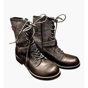Levi's Boots Women’s Sz 7 Alyssa Zip Buckle Lace Up combat moto punk grunge